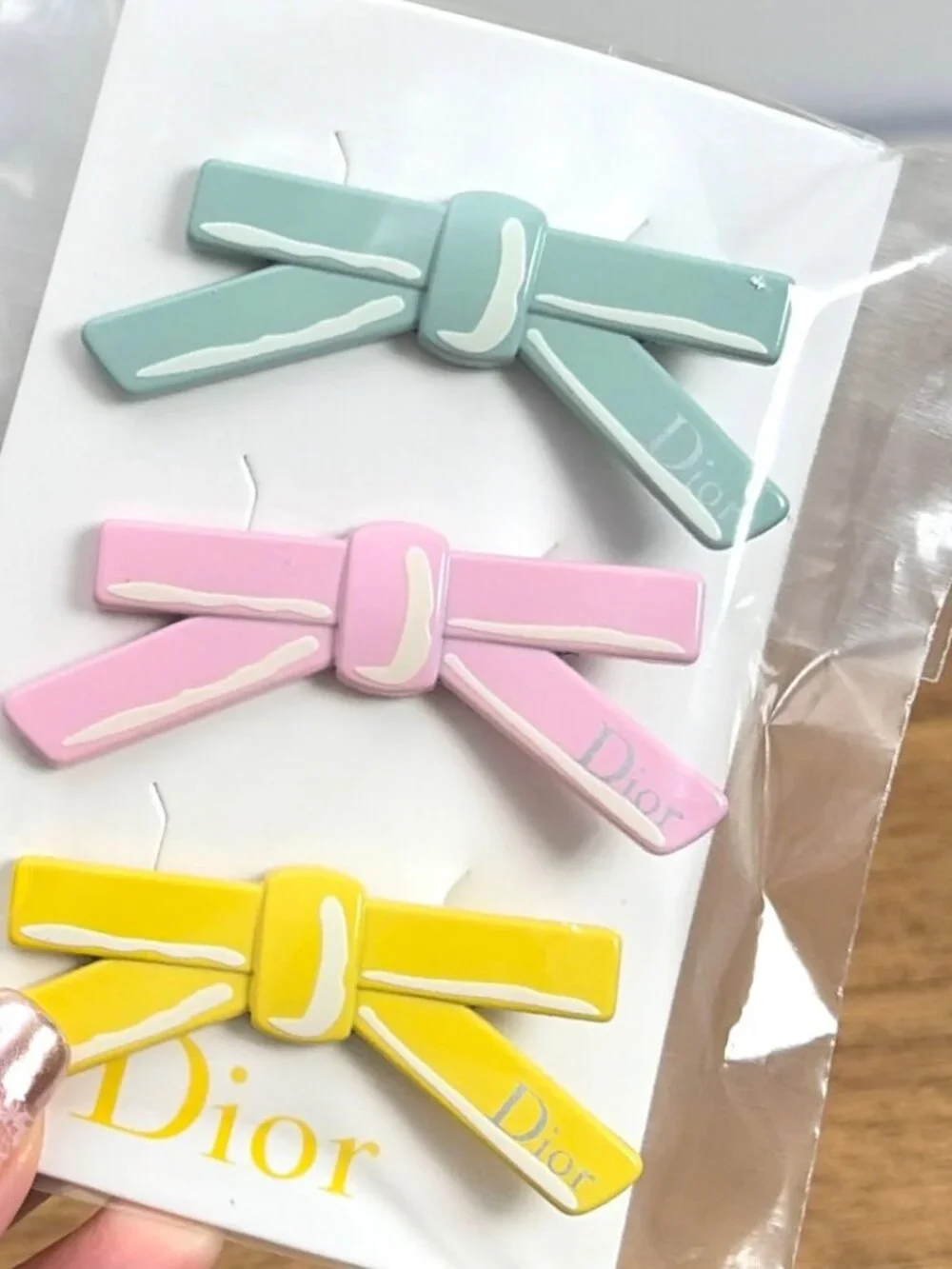 Dior Beauty Bow Hair Clips [3] NEW !